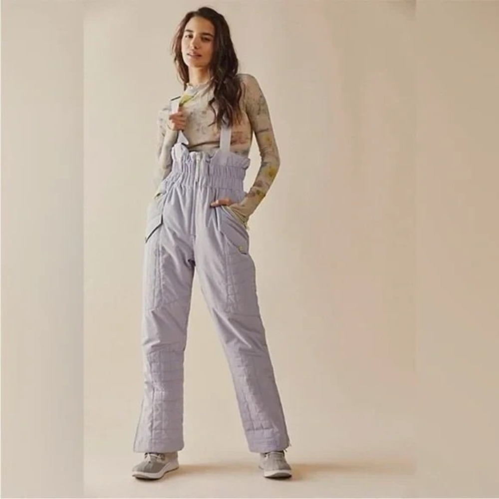 Free People All Prepped Ski Bib Pants in Full Moon S
